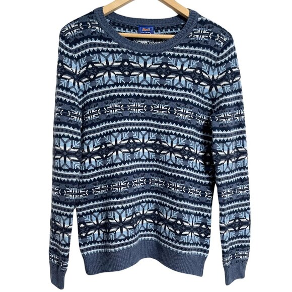 Vintage Le Tigre Pullover Sweater Mens Size L Blue Retro 90's Rustic Cozy Alpine - Picture 1 of 8